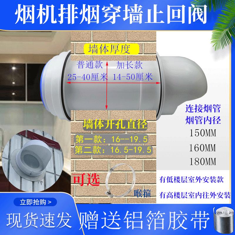 吸抽油烟机砖墙出口玻璃窗出风口排风口排烟止回阀厨房挖孔烟管