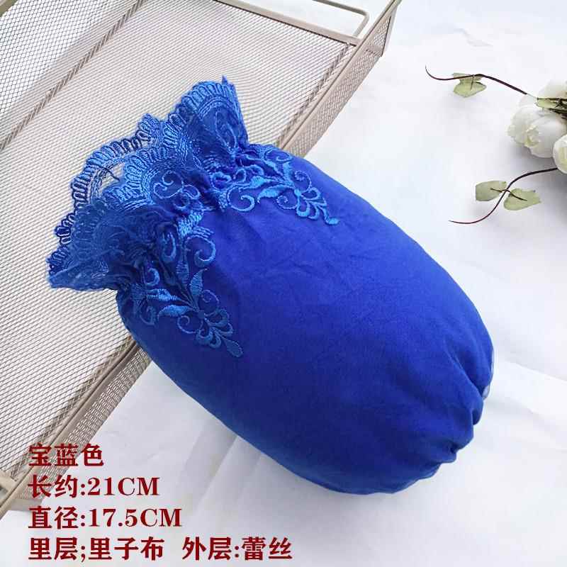 双层蕾丝秋冬女士办公室防污袖套可爱黑色短款袖筒上班羽绒服护袖