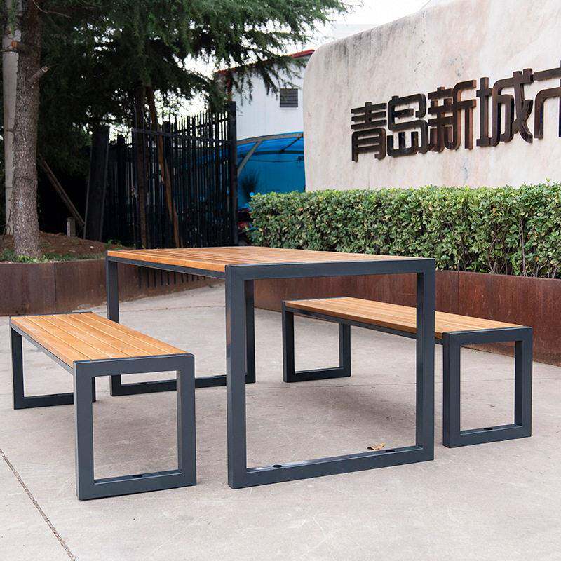 铁艺桌椅组合户外不锈钢咖啡厅餐馆露台食堂餐桌座椅