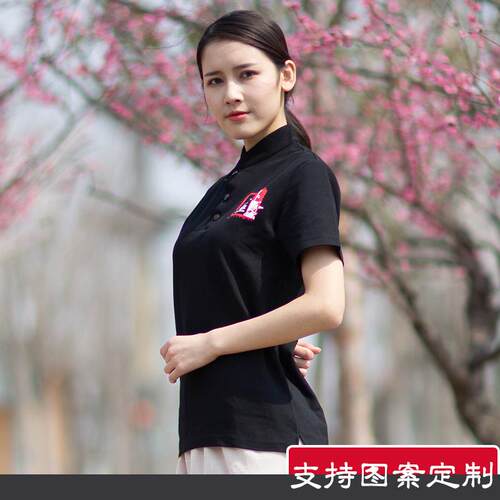 高档新款演太极拳T恤短袖太极拳文化夏衫男女季薄款武术练功服表