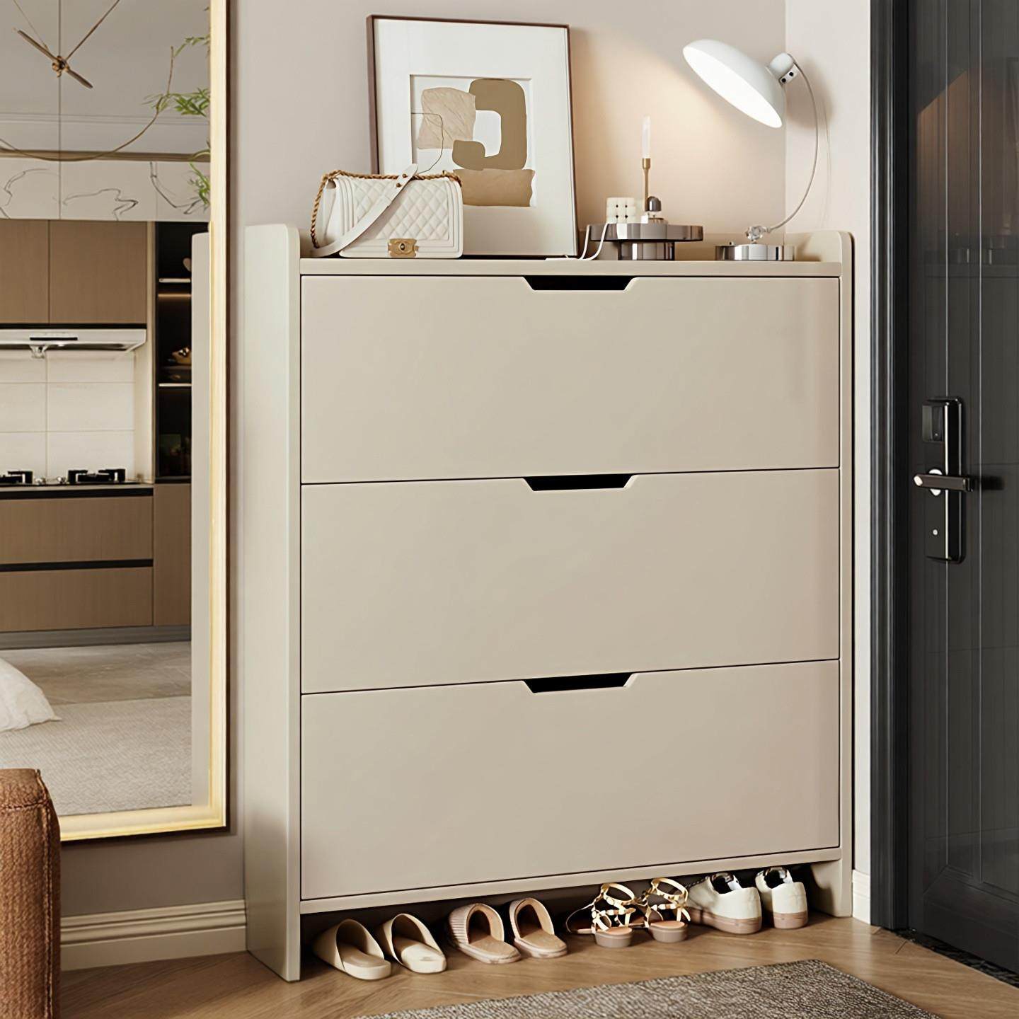 实木超薄款鞋柜翻斗式家用门口2026新款靠墙一体入户门小窄缝鞋架,住宅家具,鞋柜,淘宝优惠券,粉丝福利购,淘宝优惠卷