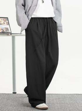 凉感透气休闲裤男25春夏薄款裤子直筒宽松垂感不易皱基础百搭长裤
