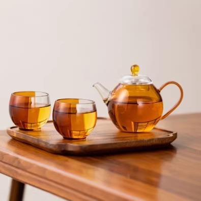 茶本堂泡茶壶迷你小壶个人壶手执壶耐热玻璃透明小茶壶可直火煮茶