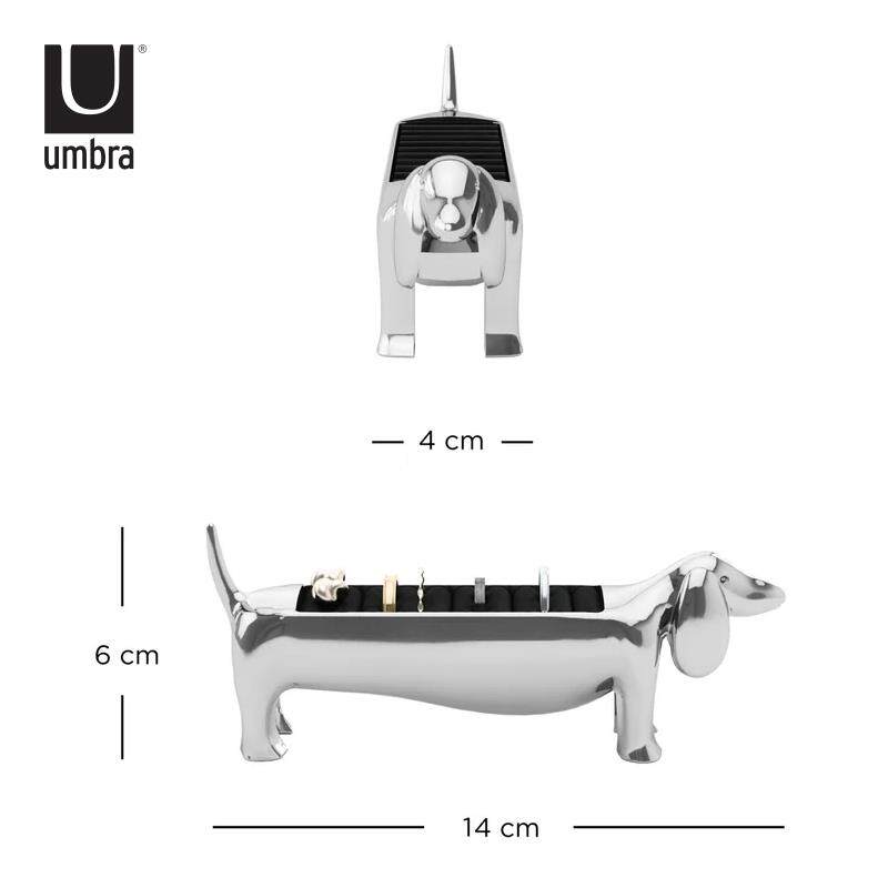 高档Umbra 腊肠狗戒托首饰架饰品收纳珠宝展示架意可爱戒小指托摆