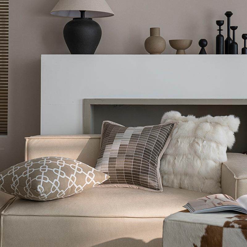 法式奶油风高级客厅沙发感靠垫抱枕样板花间面床头靠枕20232双提