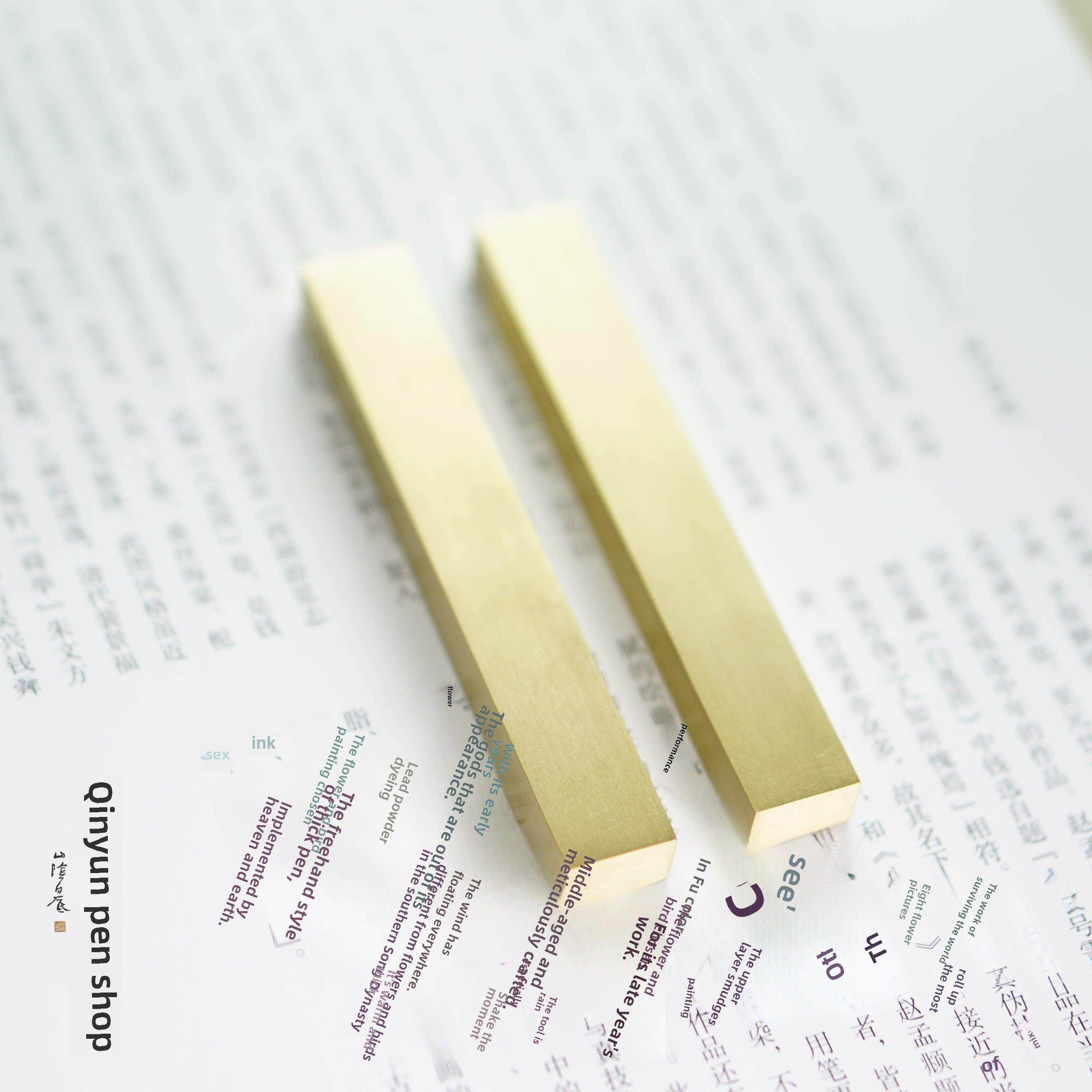 易云黄铜镇纸尺装饰创意彷古压纸铜尺压书装置毛笔字压纸
