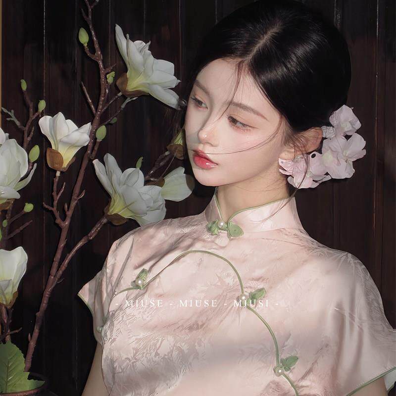 新中式洋装女高级感名媛立领提花改良旗袍裙气质长裙修身包臀裙