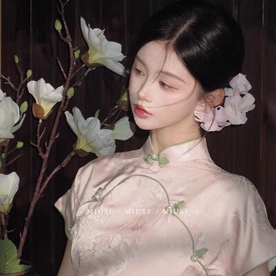 新中式洋装女高级感名媛立领提花改良旗袍裙气质长裙修身包臀裙