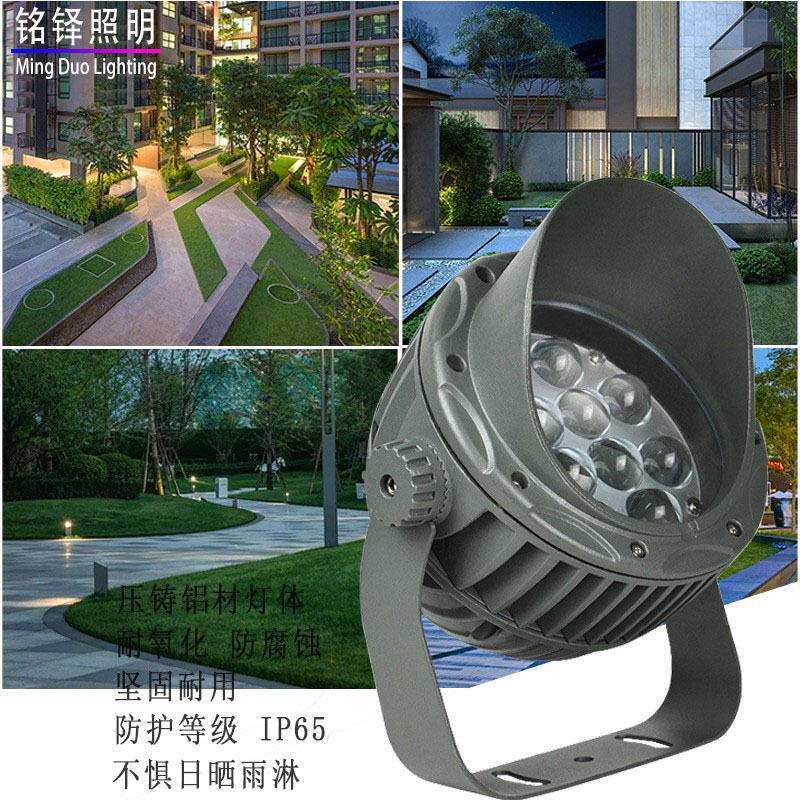 led投光灯户外防水聚光射灯隧道光束探照灯室外大功率圆形铝材灯