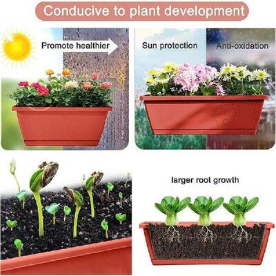 3 Pack 19.6 Inches Window Box Rectangular Planters With