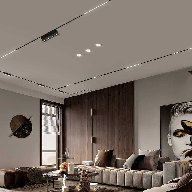 磁吸轨道灯 无边框嵌入式led线条灯暗装客厅卧室过道无主商业照明,家装灯饰光源,轨道灯,淘宝优惠券,粉丝福利购,淘宝优惠卷
