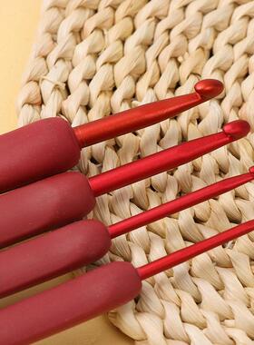 红色软柄勾针钩针工具全套装毛线手工编织diy初学者入门2mm勾线针