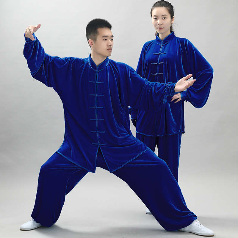 太极服加厚服宏晨练武术服秋冬功服保暖金丝绒练南韩太极极绒太极