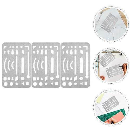 3 Pcs Stainless Erasing Shield Steel Wipe Pictures Eraser