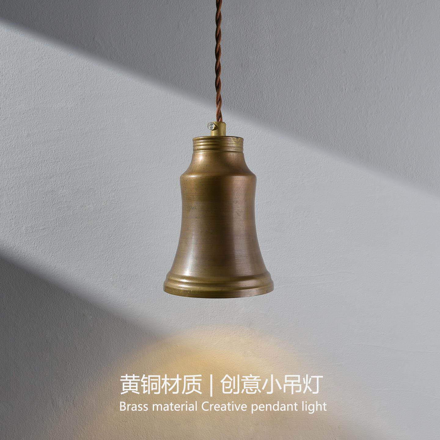 全铜覆古饭厅吊灯欧式客厅单头吊线 线灯卧室床头小吊灯吧台铜吊