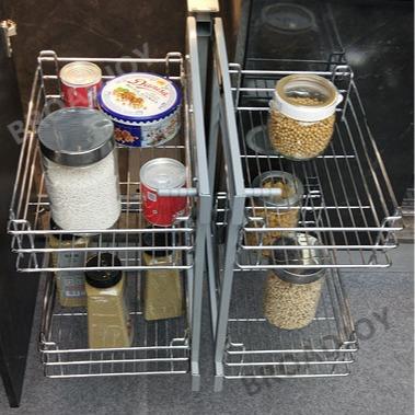 转角拉篮厨房橱柜收纳置物架拐角铝旋转小怪物全拉出