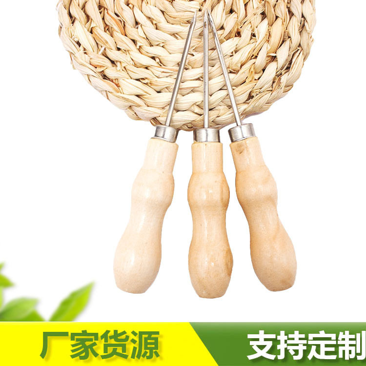 纳鞋底针上鞋缝包锥子不锈钢锥子尖钩针修鞋补鞋工具带孔直钩锥针