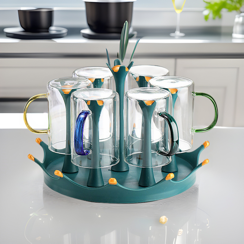 家用水杯透明杯子杯架水具套装耐高温玻璃茶杯家庭客厅玻璃杯套装,餐饮具,玻璃杯,淘宝优惠券,粉丝福利购,淘宝优惠卷