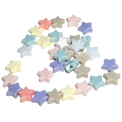 50pcs 10mm Matte Five-pointed Star Acrylic Loose Spacer Bead