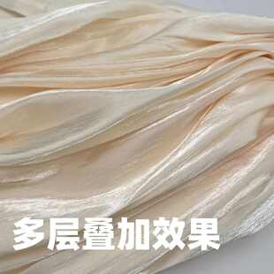 连衣裙时装 衬衫 Lolita面料布料 海岛缎海岛丝 彩虹缎面雪纺面料