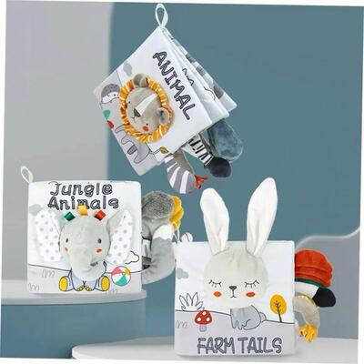Soft Baby Books 3D Touch Feel High Contrast Cloth Book Mont1