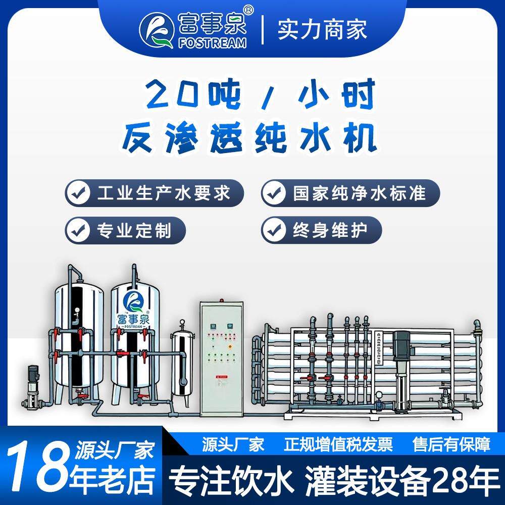 广东厂家供应20吨每小时工业大型全自动RO反渗透纯净水机