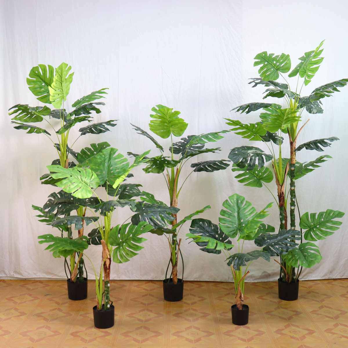 仿真植物橱窗造景绿植富贵龟背树装饰室内摆件盆栽客厅龟背叶盆景