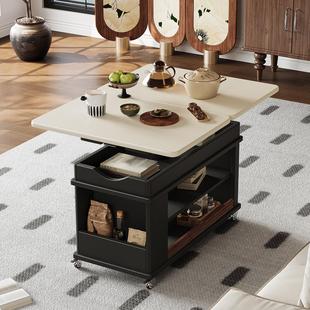 可移动升降折叠茶几小户型客厅家用小推车多功能储物边柜茶桌茶车