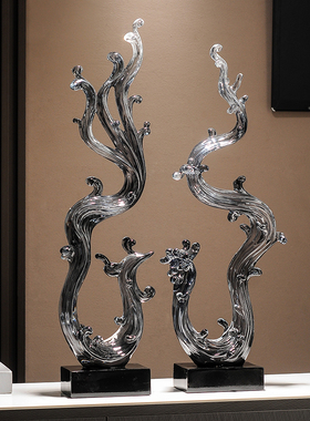 玄关装饰品龙年吉祥摆件现代轻奢高级感风生水起办公室客厅电视柜