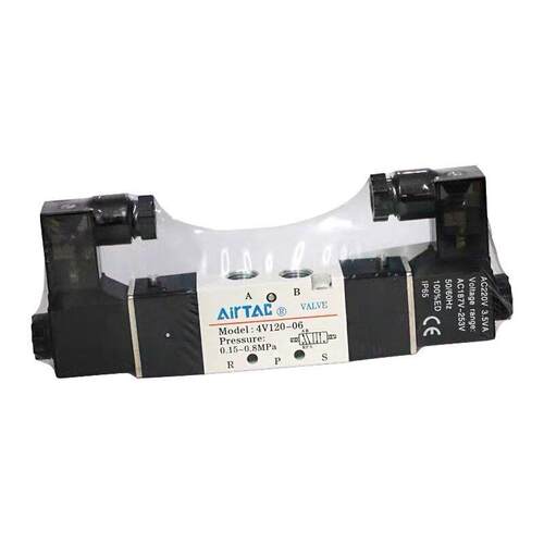 亚德客电磁阀4v220-08/4v120-06/4v320-10/4v420-15双头电磁阀