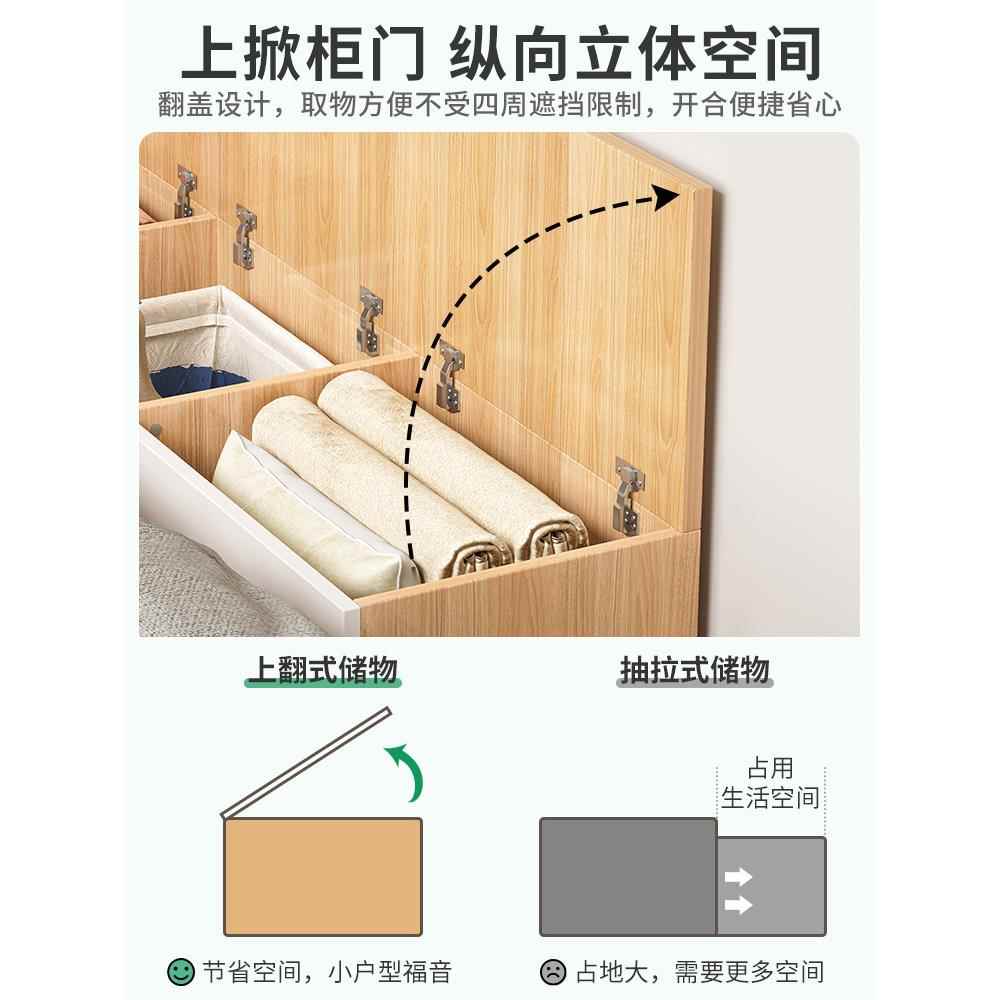 阳飘窗卧室飘窗台储物柜白ZKL色翻矮柜可坐榻榻米上盖开门收台新