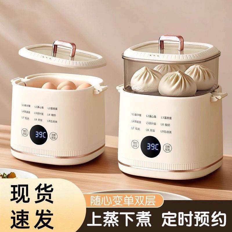 煮蛋器多功能辅食机宝宝BB营养汤蒸蛋器煮蛋小型家用双层小蒸锅