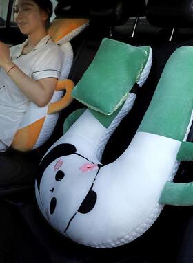 可爱豆车途载抱睡枕长开车护腰靠枕后排座椅通SZX66用睡觉冰豆抱