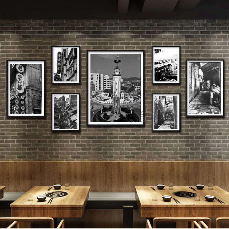 京剧脸谱装饰画重庆火锅店老照片麻辣烫海报挂画餐厅壁画新中式画图片