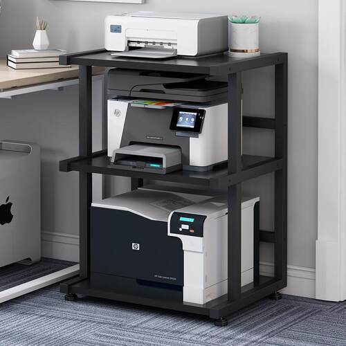L*落地三层可移动打印机置物架书房办公桌旁多功能主机收纳整理架