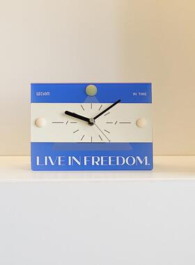 WOZOM屋准家居创意时钟客厅关桌面摆件视TYOS920O柜摆台电式钟表