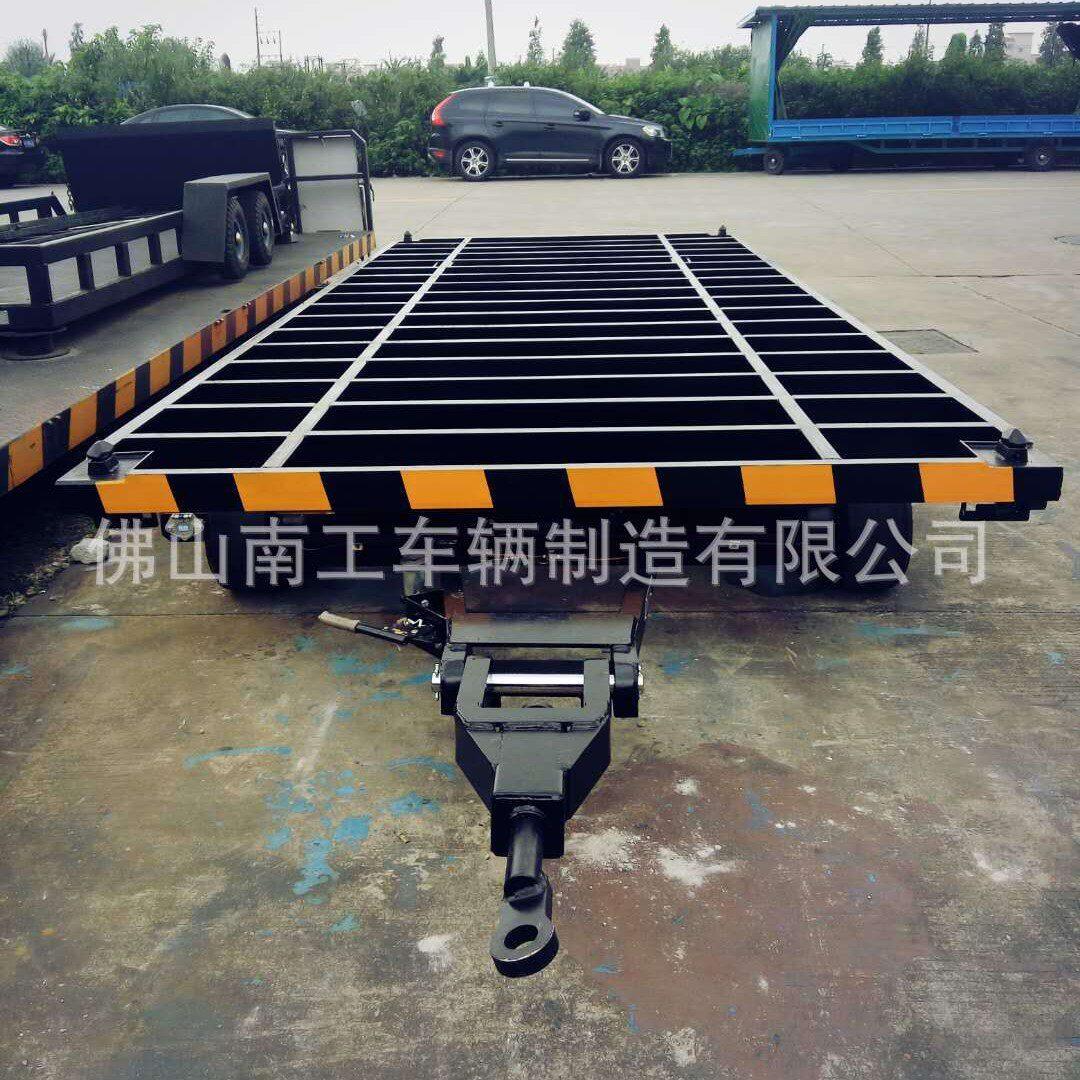 叉车牵引工厂仓库用平板拖车 平板全挂拖车
