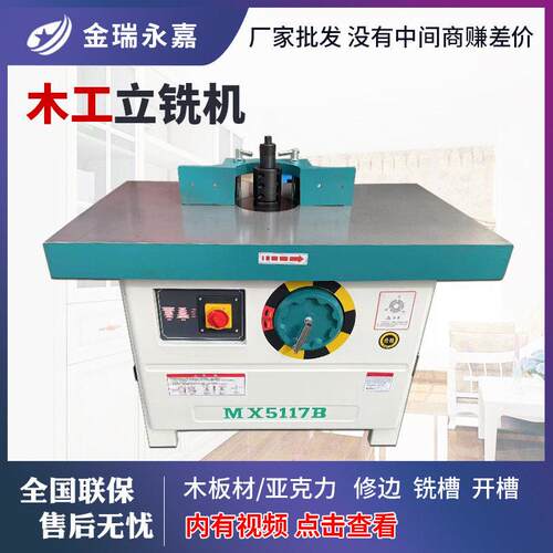 立式轴双轴立铣机木工机械镂铣设备MX5117线条修边机四轮送料机