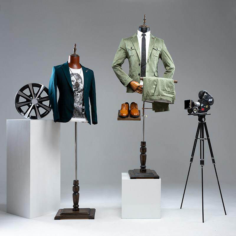 服装店男装模特道具半身橱窗高档展示皮革假人体模型架子衣服模特