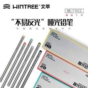 文萃哑光铅笔20b素描速写炭笔不反光碳铅6b12B亚光特浓专业素描笔