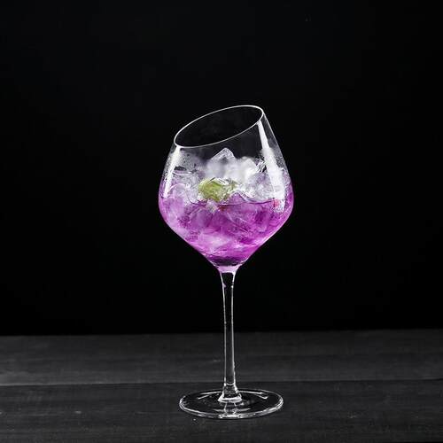 斜红酒艮斜口水晶杯葡萄酒杯口水晶香槟杯第玻璃酒杯创意勃波尔多