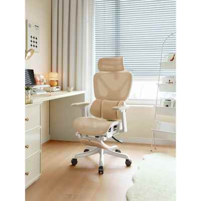 人体工学椅子女生2025新款电脑椅家用舒适久坐电竞椅可躺办公座椅