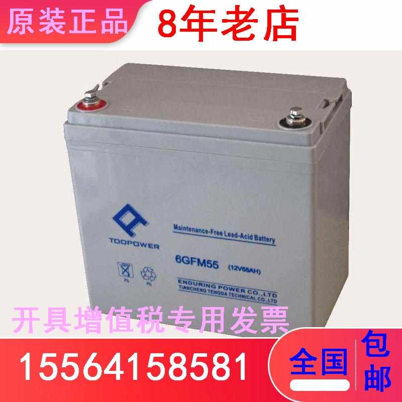 TOOPOWER天力蓄电池6FM55直流屏 UPS 家用光伏 12V55AH不间断电源