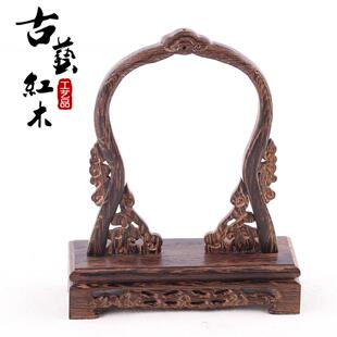 鸡翅木方架吊玉架红雕摆木件首饰架挂玉架饰台品玉器展示BOS架特