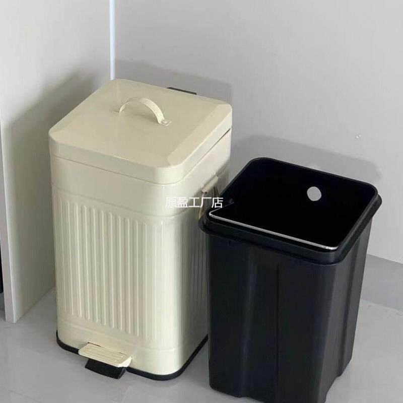 复古美式高颜值客厅厨房家用脚踩脚踏式带盖大号大容量垃圾桶