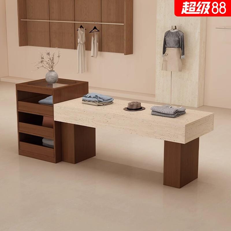 服装店中岛桌流水台展示桌收纳柜展示台展示柜女装店展示柜展示台