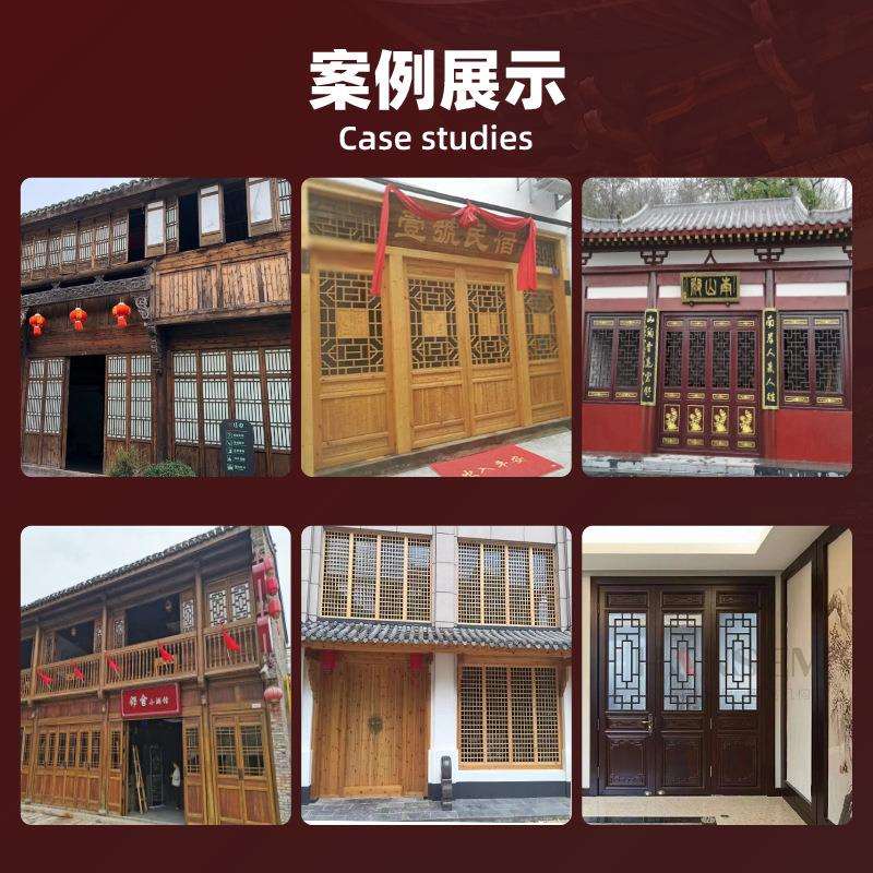 店铺实木折叠门窗中式花格门仿古门窗民宿餐饮装饰木门屏风隔断