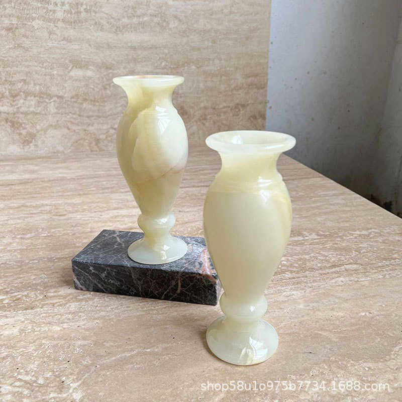 法式侘寂风巴基斯坦天然玉石花瓶 玄关客厅书房卧室餐桌复古摆件,家居饰品,花瓶,淘宝优惠券,粉丝福利购,淘宝优惠卷