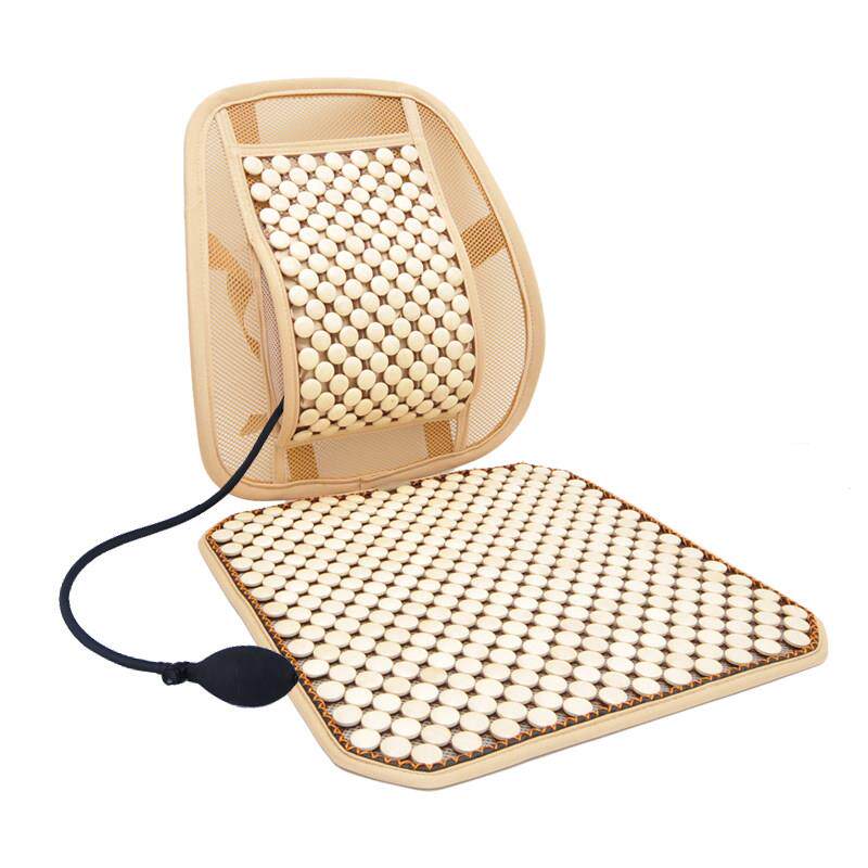 夏季木珠气囊腰枕靠枕办公室靠背垫透气椅子护腰靠垫坐垫一体汽车