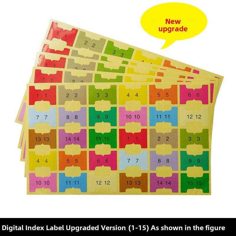 彩色月编号1-15折叠索引标签贴纸不干胶文件分类N次备注传呼纸贴纸,文具电教/文化用品/商务用品,不干胶标签,淘宝优惠券,粉丝福利购,淘宝优惠卷
